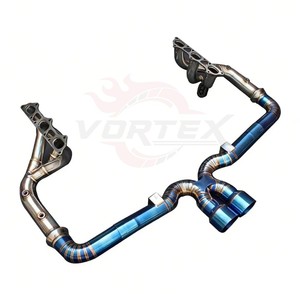 ท่อไอเสียไทเทเนียมน้ำหนักเบาพิเศษ Vortex สำหรับ Porsche 911 GT3 991 ปี 2014-2019 แบบควบคุมวาล์ว Catback Pipe Bolt-On สีฟ้าเบิร์น - Product Image 1