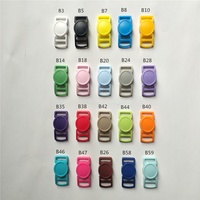 Boucle à dégagement latéral en plastique pour collier d'animaux de compagnie, compatible avec sangle de 10 mm, couleur vive, pour la fabrication de colliers pour chatons et chiots