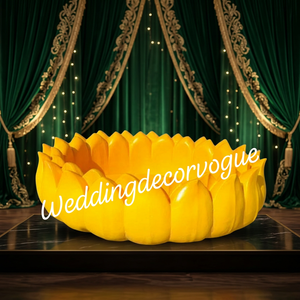 <b>Wedding</b> Lotus Bowl Fiberglass Modern Durable Decoration for Haldi Ceremony Indian <b>Wedding</b> Event Decoration Supply - Product Image 3