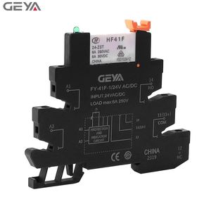 GEYA FY-41F-1 DIN Rail Slim SSR <strong>Relay</strong> Module PLC 6.22mm Thickness 12VDC or 24VDC SOLID STATE <strong>Relay</strong> <strong>DC</strong> to <strong>AC</strong> Input 5-24V 1NO