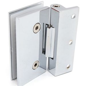 Bisagras de acero inoxidable para puerta de ducha de vidrio sin marco, clip curvo de 90 grados, acabado ligero, diseño minimalista duradero - Product Image 4