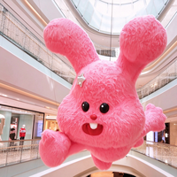 Mascotte gonflable de lapin en peluche à suspendre pour extérieur, costume de personnage de dessin animé, décoration douce personnalisée, modèle d'exposition pour événements commerciaux