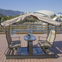 Chaise à bascule moderne en métal pour quatre personnes avec balançoire à coussin pour cour et jardin (mobilier d'extérieur)