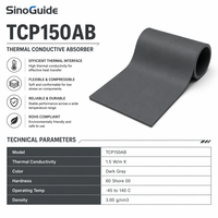 Feuille d'isolation en silicone SinoGuide TCP150AB, faible dureté, conductivité thermique 1,5 W/mK, haute performance, blindage EMI, micro-ondes