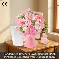 Gestrickter Blumenstrauß, handgefertigt, China, Außenhandel, gehäkelte Rosen, Lilien, Tulpen, Valentinstag, Garnarrangements, Raumdekoration