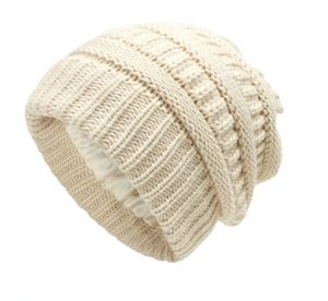 Gorros de Invierno para Mujer, Gorro Holgado con Forro de Satén, Elástico, Grueso, Tejido de Punto Cálido - Product Image 4