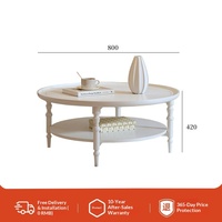 Table basse en bois massif de style français, mobilier de maison, petits salons, rangement double couche, nouveau modèle 2026 Mitty