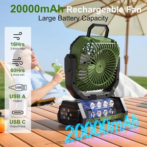 Ventilador <span class=keywords><strong>de</strong></span> Emergencia Portátil con Panel Solar Recargable <span class=keywords><strong>de</strong></span> 20000mAh, Linterna para Exteriores, Banco <span class=keywords><strong>de</strong></span> Energía, Luz, <span class=keywords><strong>Caja</strong></span> Eléctrica, Ventilador para Coche y Camping - Product Image 2
