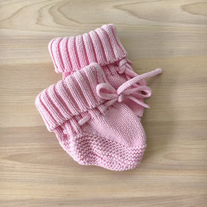 Kare Fonda Rahat Sıcak Organik Pamuklu Örgü Bilek Boyu Patikler, Yenidoğan Bebek, Küçük Çocuk, Erkek ve Kız Çocukları için Giymeli Kapatmalı, Kışlık - Product Image 6