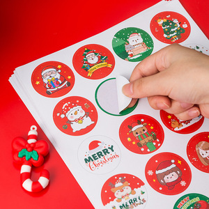 Christmas Stickers <b>Round</b> Self Adhesive Children Reward Stickers For Gift Wrapping Christmas Decorations - Product Image 5