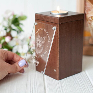 Urne funéraire en bois pour cendres de chien, urne commémorative pour animaux de compagnie, crémation - Product Image 1