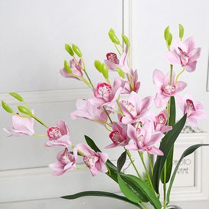 ฟิล์ม3D พิมพ์ลายดอกไม้ประดิษฐ์20หัว Cymbidium faberi ตกแต่งบ้านงานแต่งงานการจัดดอกไม้ - Product Image 3
