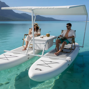 Plataforma Flotante <span class=keywords><strong>Inflable</strong></span> Tipo Catamarán, Doble <span class=keywords><strong>Tabla</strong></span> de SUP <span class=keywords><strong>con</strong></span> Toldo, Mesa y Asientos - Product Image 2