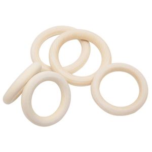 Unfinished Natural Solid Wooden Rings Pendant for Crafts - Product Image 4