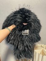 JellyCatt Lapin en peluche noir à longues fourrures de 51 cm, jouet de luxe en fourrure longue et moelleuse, animal en peluche doux et moelleux, poupée à câliner pour enfants, décoration d'intérieur