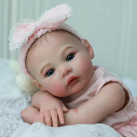 Poupée Bébé Reborn Faite Main 3D Peau 49cm Peinte à la Main Réaliste Nouveau-Né Fille Poupées Plus Vraies que Nature Cadeaux de Noël M024