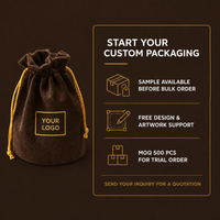 Sac à cordon en velours floqué avec logo personnalisé en sérigraphie pour l'emballage de montres, de bijoux et de cosmétiques