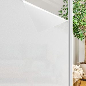 UDK Película de ventana adhesiva estática blanca y negra Película de vidrio esmerilado de PVC para mantener fuera UV - Product Image 1