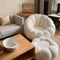 Fauteuil paresseux en mousse haute densité compressée, style nordique, petit fauteuil individuel crème confortable et personnalisable