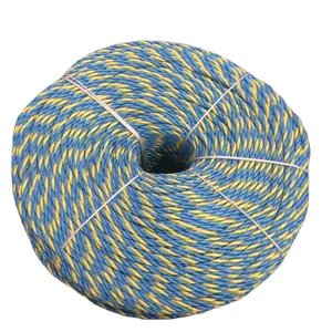 6mm Polypropylene PP Twisted Rope Cable Filler Plastic Split Film Yarn Blue Wooden Reel Telstra Rope