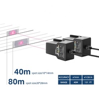 Capteur de mesure laser longue portée étanche IP67 avec interface 4-20 mA, portée de 40 m, précision de 1 mm, fréquence de 20 Hz