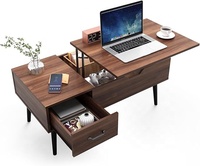 Meuble tv de salon contemporain de luxe en noyer meuble tv support tv ensemble table et table basse avec tiroirs