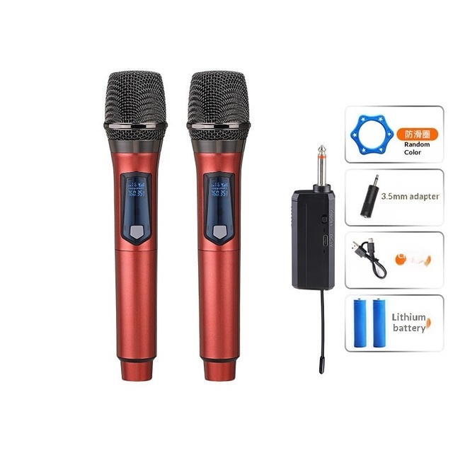 Live Wireless Microphone Plastic Home Karaoke Outdoor Sound System TV Singing Conference Stage Sound Card Noise Reduction High
