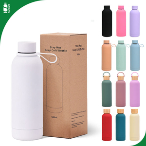 스포츠 음료 병 체육관 이중 벽 진공 절연 스테인레스 스틸 물병 화이트 금속 물병 스트랩과 사용자 정의 로고 - Product Image 1