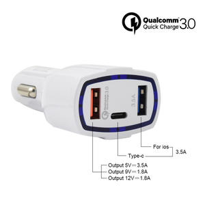 Großhandel QC3.0 Smart Adapter <span class=keywords><strong>3</strong></span> Anschlüsse USB Auto ladegerät 2x5V/3A 18W Zigaretten anzünder für Bestseller Smart Watches Kopfhörer - Product Image 5