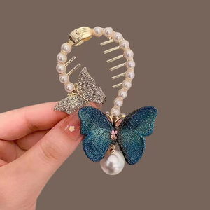 2025 New Rhinestone Pearl Flower <strong>Hairpin</strong> <strong>Colorful</strong> Head Clip Women's Hair Jewelry - Product Image 5