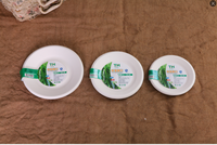 Vaisselle jetable personnalisée en pulpe de papier biodégradable avec divers logos de petits emballages