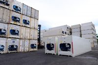 Conteneur frigorifique en acier corten de 20 pieds, rail suspendu pour volaille et viande, bon marché