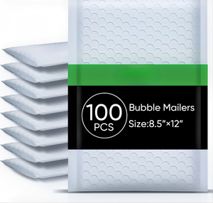 <b>White</b> Bubble Mailers 8.5x12 Inch, 100 Pack, Usable Size 8.25x12 Inch. Opaque Self-Seal Waterproof Poly Padded <b>Envelopes</b> - Product Image 1