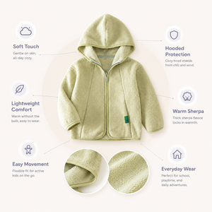 Veste polaire à capuche pour filles, fermeture éclair, douce et chaude, essentielle pour l'hiver, <span class=keywords><strong>manteau</strong></span> à capuche pour enfants, 5 couleurs, personnalisation OEM ODM, vente en gros - Product Image 3