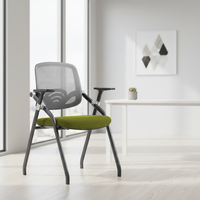 Chaise de réunion et de formation pliable moderne en maille avec appui-tête réglable pour étudiants, idéale pour les cours et salles de classe – Vente en gros