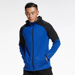 Высококачественные мужские толстовки на молнии с логотипом на заказ, пуловер с длинным рукавом, одежда для бега на открытом воздухе и тренировок, спортивная куртка для бега из полиэстера