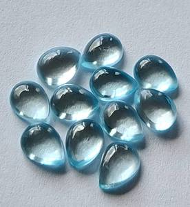 Topacio Azul Cielo Natural en Forma de Pera, Cabujón de 6x9mm, Lote de 5 Piezas, Gema para Joyería, Proveedor Mayorista de India - Product Image 4