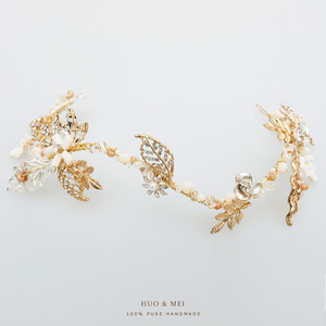 En gros <span class=keywords><strong>Fantaisie</strong></span> À La Main Feuille D'or Bandeau Bijoux De Mariage Mariée Diadème Couronne - Product Image 3