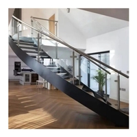 Escaliers en colimaçon métalliques d'intérieur design moderne verre trempé incurvé de haute qualité pour villas appartements cuisines directement de l'usine