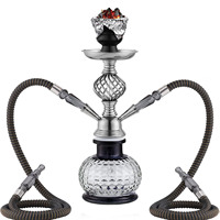 Ensemble de chicha carré de luxe en fer avec lumière LED clignotante, en plastique épais, motif loup, finition givrée, haute qualité, ensemble complet - Vente chaude