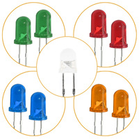 Diodes électroluminescentes LED 4 mm à haute luminosité, à insertion droite, à longs pieds, jaunes, bleues, vertes, orange, violettes, roses