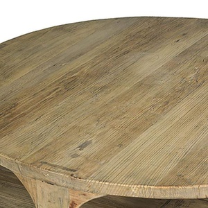 Mesa de Centro de Madera Maciza Reciclada Estilo Americano, Forma Redonda, Diseño Conciso - Product Image 2