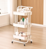 Étagère métallique multi-niveaux moderne, écologique, imperméable, avec roulettes, chariot de rangement mobile pour cuisine et salle de bain
