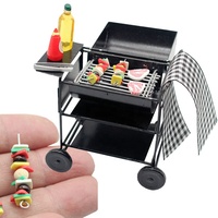 Miniatures de barbecue simulées pour accessoires de maison de poupée, fournisseur de mini-barbecues, ornements DIY