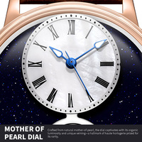 Montres automatiques à phases lunaires en lapis-lazuli, cadran personnalisé ciel étoilé bleu aventurine, montre-bracelet mécanique à dôme, fabricant OEM