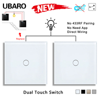 Interruptor de Pared Táctil de Doble Control, Conexión Directa, Reemplaza al Interruptor Tradicional de Dos Vías, Sin APP, Sin Emparejamiento, Sin WiFi, para Luz de Escalera del Hogar