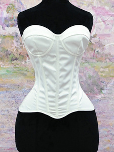 Pure Strapless Sweetheart <b>Corset</b> Smooth Satin Bodice Boned Waist Shaping <b>Top</b> for Bridal Wedding Evening Occasion - Product Image 1
