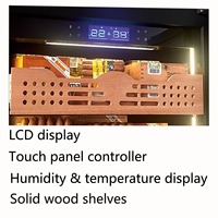 Armoire à cigares anti-ammoniac en cèdre espagnol avec double porte vitrée, cave à vin et cigares à contrôle électronique de la température, classe énergétique A+