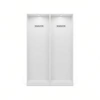 Vitrines Modulaires Double Face Composition Centrale 180x80x H 100 Blanc Brillant Présentoirs