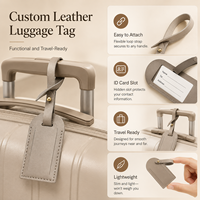 Étiquette de bagage personnalisée en cuir végétalien avec logo imprimé, idéale pour les cadeaux d'entreprise et les événements